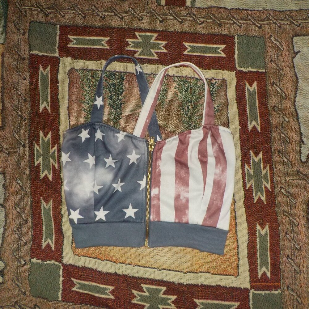 Vintage Riflessi American Flag Crop Top